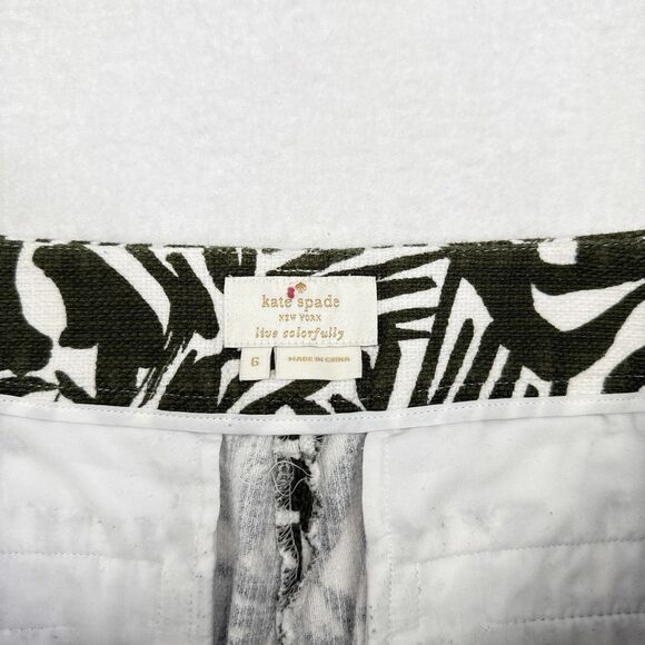 Kate Spade Pants Size 6 Green Floral Tropical Vacation Resort Hawaiian Palm Tree - Picture 5 of 9